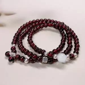 (선택 H8 석류빛 향기 천연 가넷 랩팔찌)H8 석류빛 향기 가넷 랩팔찌 레이어드 행운팔찌