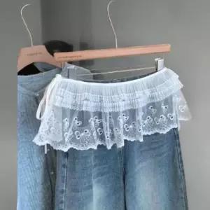 [신상오픈런]여성 프릴 레이스 스트링 허리밴드 레이어드 스커트 (38541533)