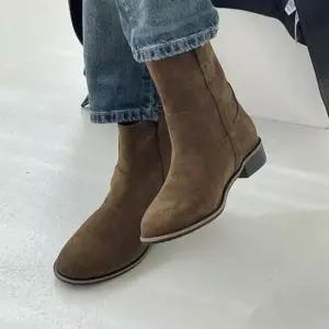 웨스턴부츠 여성 기본 스웨이드 하프기장 웨스턴 앵클부츠 4fY