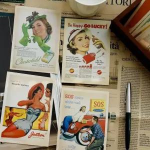 인테리어 액자 지 카드 포스터 빈티지 엽서 광고 잡지 올드 전단 32장 지엽서