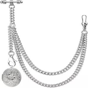 펜던트가 달린 Kchss 싱글 앨버트 포켓 시계 체인 T-바