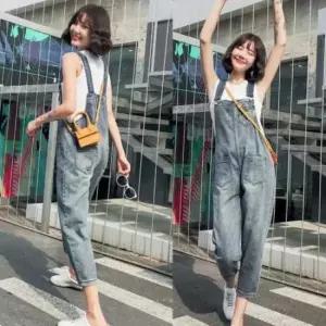 [옷은날개] 여성 청바지 스타일 코디 연청 점프 수트 멜빵 패션 Ghu