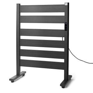 욕실용 온열 타월 랙, 워머 6바, 업그레이드된 초광범위 난방 공간, 내장 타이머 및 온도 조절, 대형 독립형 랙 매트 블랙