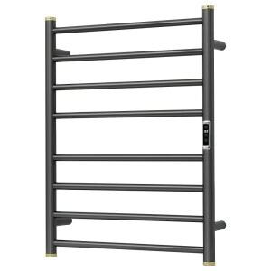 블라랄라 전기 타월 워머 랙, 난방 워머, 타이머 및 온도 조절, 욕실용 벽걸이 플러그인, 건메탈 그레이, 스테인리스 스틸, 8-바(27.56x20.87x4.41인치)