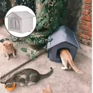 겨울 외부 보호용 길고양이 집 입구 차단 구조 하우스