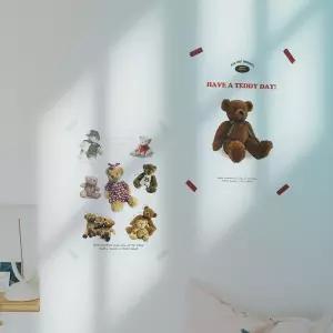 하이틴 키치 곰돌이 종이 포스터 A3/고양이 곰 동물 Cba8+5Elg