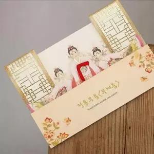 [문구] 부채춤카드 설날 팝업카드 입체 입체팝업카드 2P 편지 부채춤 추석 연하장 명절