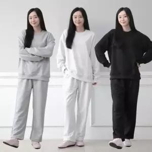 [의류] 2개 맨투맨 고급 상의+하의 세트 빅사이즈 트레이닝복