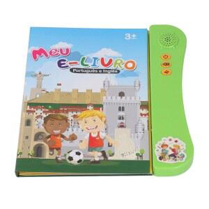 포르투갈 영어 이중 언어 을 위한 인터랙티브 사운드북, 알파벳 번호 동물 과일 채소 초보자를 (녹색)