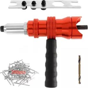 POWLAB 프로페셔널 리벳 건 어댑터 키트 블라인드 프로젝트를 리벳이 내구성 있는 DIY 위한 도구 4개의