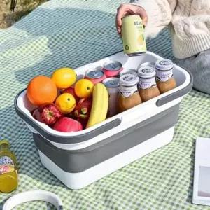 [생활] 다용도 접이식 피크닉 바구니 세차 낚시 캠핑 바스켓