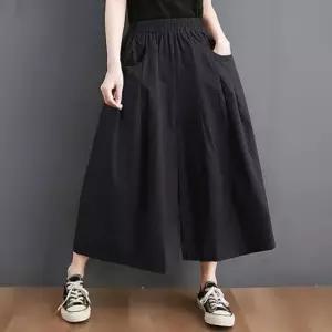 [옷은날개] 여성 봄 8부 큐롯 치마바지 밴딩 팬츠