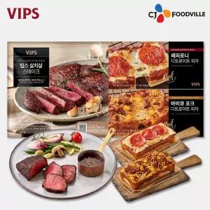 [VIPS]빕스 시즈닝 살치 스테이크 1개+디트로이트 피자 2종 COL01342