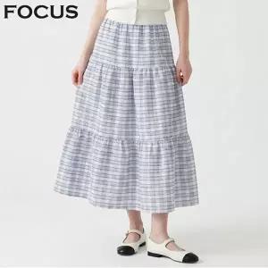 [포커스] 썸머 체크 시어서커 스커트_VF6M1SK8251
