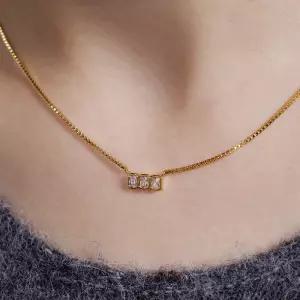 [로메트] 14K GP 트리아 스퀘어 목걸이_MJ5074BRN