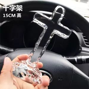 크리스탈 십자가 인테리어 선물용 15cm 소품