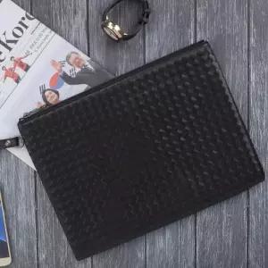 R2 클러치백 격자 가죽 손가방 정장 가방 남녀