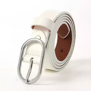 화이트 벨트 소가죽 여성 청바지벨트 레아 핀버클