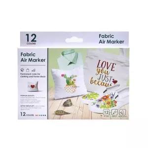 패브릭마카 12색 세트 천꾸미기 스텐실 드로잉 미술 놀이 학습준비 국산 마카펜 재료