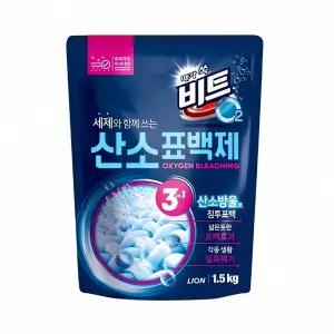 때가쏙비트 산소표백제 1.5kg 라이온 세탁 세제 탈취 제 얼룩 거제 소독제 화이트 닝