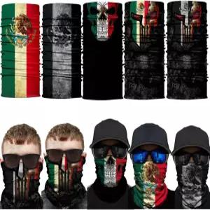 오토바이 라이딩 바이커용 5PCS 스컬 페이스 반다나 스켈레톤 멕시코 플래그 게이터 브랜드 스카프 넥 해제