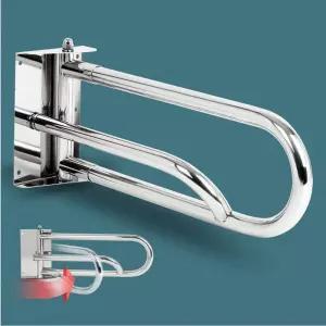 장애인 좌우가동식 화장실 안전손잡이 스텐 보조 핸드레일 양변기 안전바