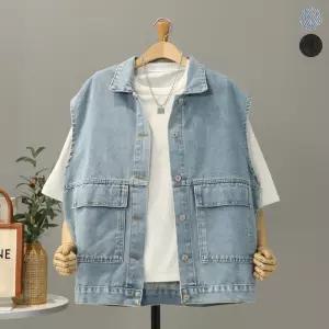 [모노시크] 애니트 빅 포켓 데님 조끼_MNCS443