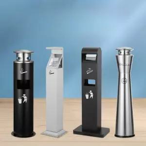 야외 재떨이 꽁초 스테인리스 옥외 쓰레기통 표지판 흡연부스 간이 현장용