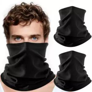 남성 여성용 겨울 보온 목 게이터 야외 방풍 활동용 마스크 스카프 먼지 낚시 스키 하이킹 및 통기성 2팩