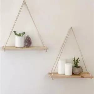 [생활] 로프선반 장식 식물 인테리어 선반 벽 야외 우드 심플