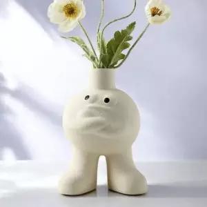 인테리어화병 게더릭 오브제 도자기 꽃병 (팔짱)