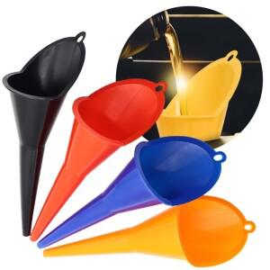 플라스틱 긴 스템 깔때기 범용 자동차 바이크 오토바이 가솔린 오일 충전 도구 블랙 블루 레드 오렌지 멀티