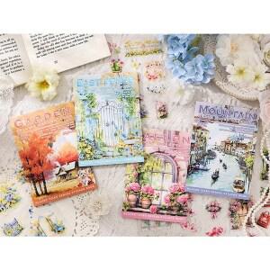 다꾸 스티커북 4종 세트 꽃 풍경 여행 감성 일러스트 데코