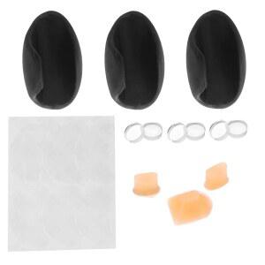 투오렌 플루트 엄지손가락 받침대 쿠션 액세서리 세트에는 실리콘 핑거 커버 3개, 플러그 6개, 테일 브릭 세트 1개, 마우스피스 부품 1장이 포함되어 있습니다