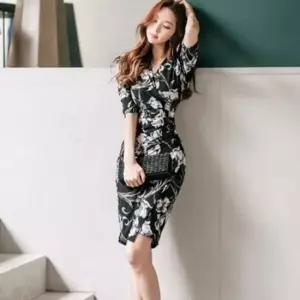 [옷은날개] 바다 랩 원피스 타이트 데이트 슬림 브이넥 홀복 여행