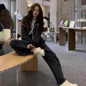 [옷은날개] 여학생 간편 외출복 후드 셋업 상하의 트레이닝 세트