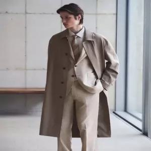 닥스 남성 26SS 베이지 울혼방 싱글 트렌치코트 DMTR6A051I2