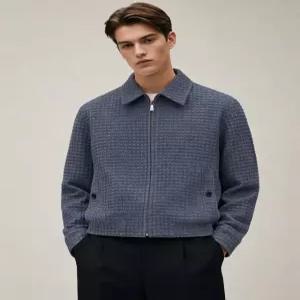 닥스 남성 26SS [MARZOTTO] 블루 울써커 투톤 점퍼 DMJU6A074B2