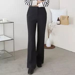 여성 봄 가을 쫀쫀 스판 하이웨스트 세미 부츠컷 밴딩 슬랙스 정장바지 PN0737S