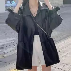 [의류] 카라 오버핏 라이더 자켓 스트릿 여성 아우터