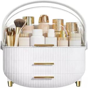 네스트스 메이크업 오거나이저 스킨케어 - 투명 커버가 있는 화장품 디스플레이 케이스 욕실 조리대용 침실