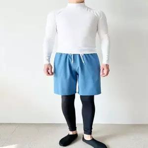 [에이치플러스몰]남성 여름 비치웨어 매쉬팬티 반바지+워터레깅스 블루