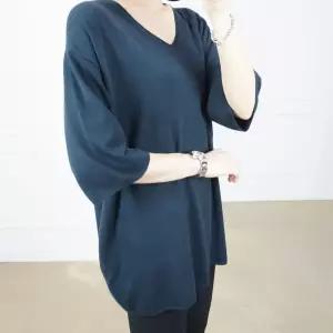 브이넥 여성 가을니트 무지니트 니트 무지 빅사이즈 기본