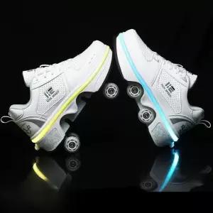 바퀴달린 롤러슈즈 인라인 신발 스케이트 운동화 더블휠 입문용 학생용 휠슈즈 아동용