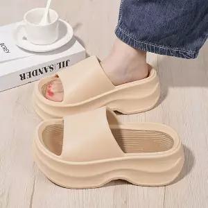 [베스트TOP100] 여성 통굽 미니멀 플랫폼 데일리 키높이 슬리퍼 슈즈