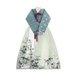 [문구/오피스] 국화 수채 전통한복 카드 X5개 연하장 감사카드