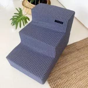 [반려] 강아지 3단 스테블 계단 체크네이비 1P 반려견 스텝