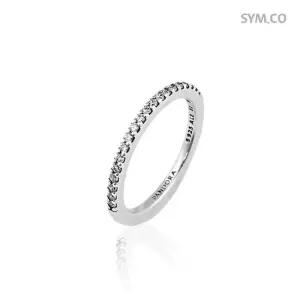 판도라 192999C01 스파클링 밴드 여자 실버 반지 d