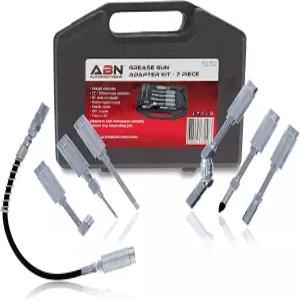 ABN 윤활유 액세서리 키트 - 7pc 자동차 범용 그리스 커플러 및 휴대용 케이스 포함 건 부착물
