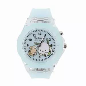 포차코 여학생 led 불빛 아날로그 바늘 손목시계 깜찍한 어린이시계